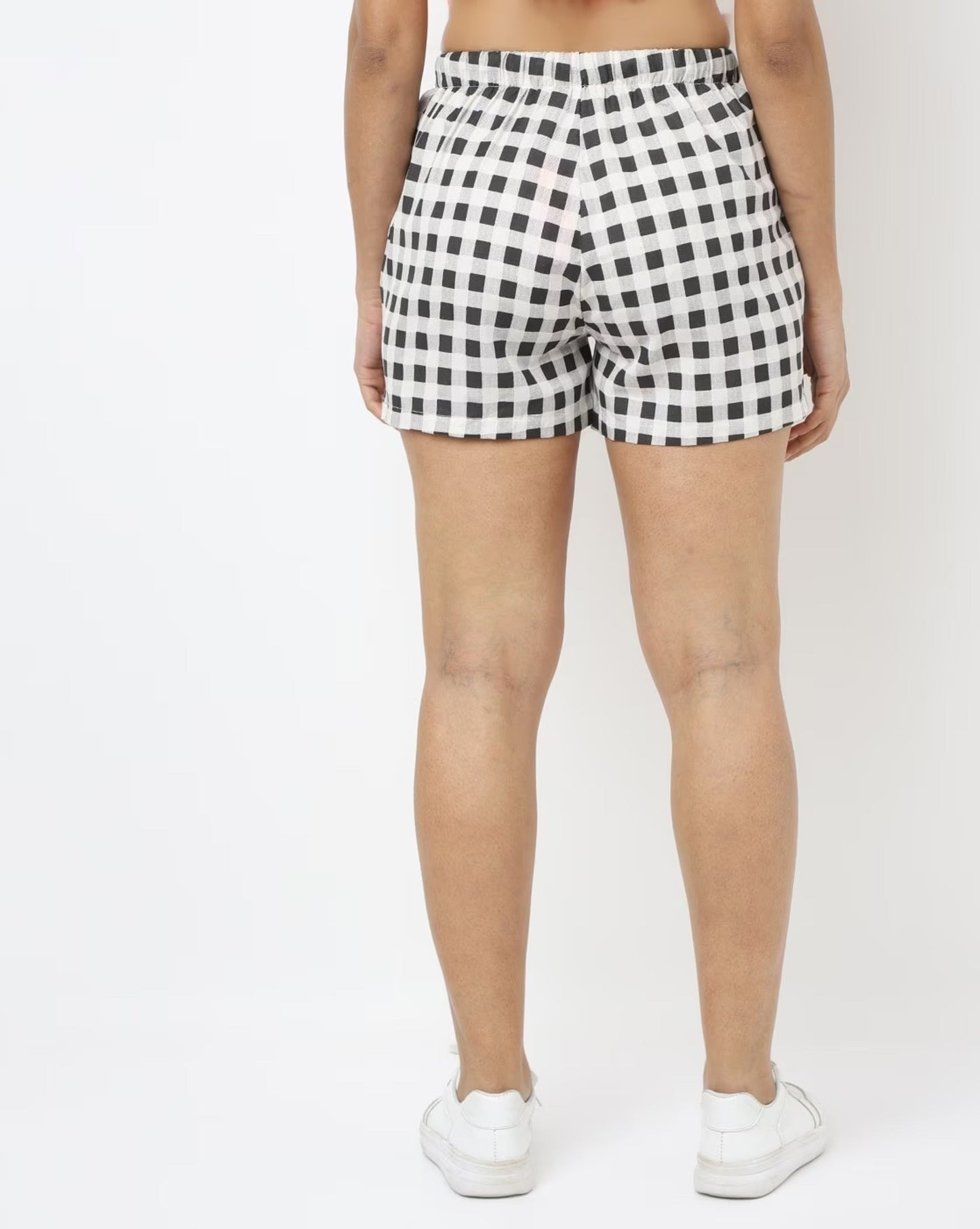 Checked Shorts with Drawstring Fastening