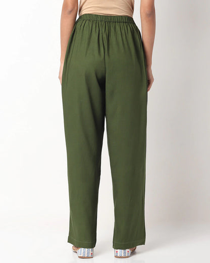 Relaxed Fit Palazzos with Drawstring Waist