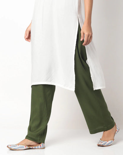 Relaxed Fit Palazzos with Drawstring Waist