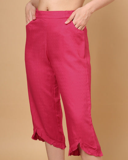 Sakura Capris with Gathered Hem