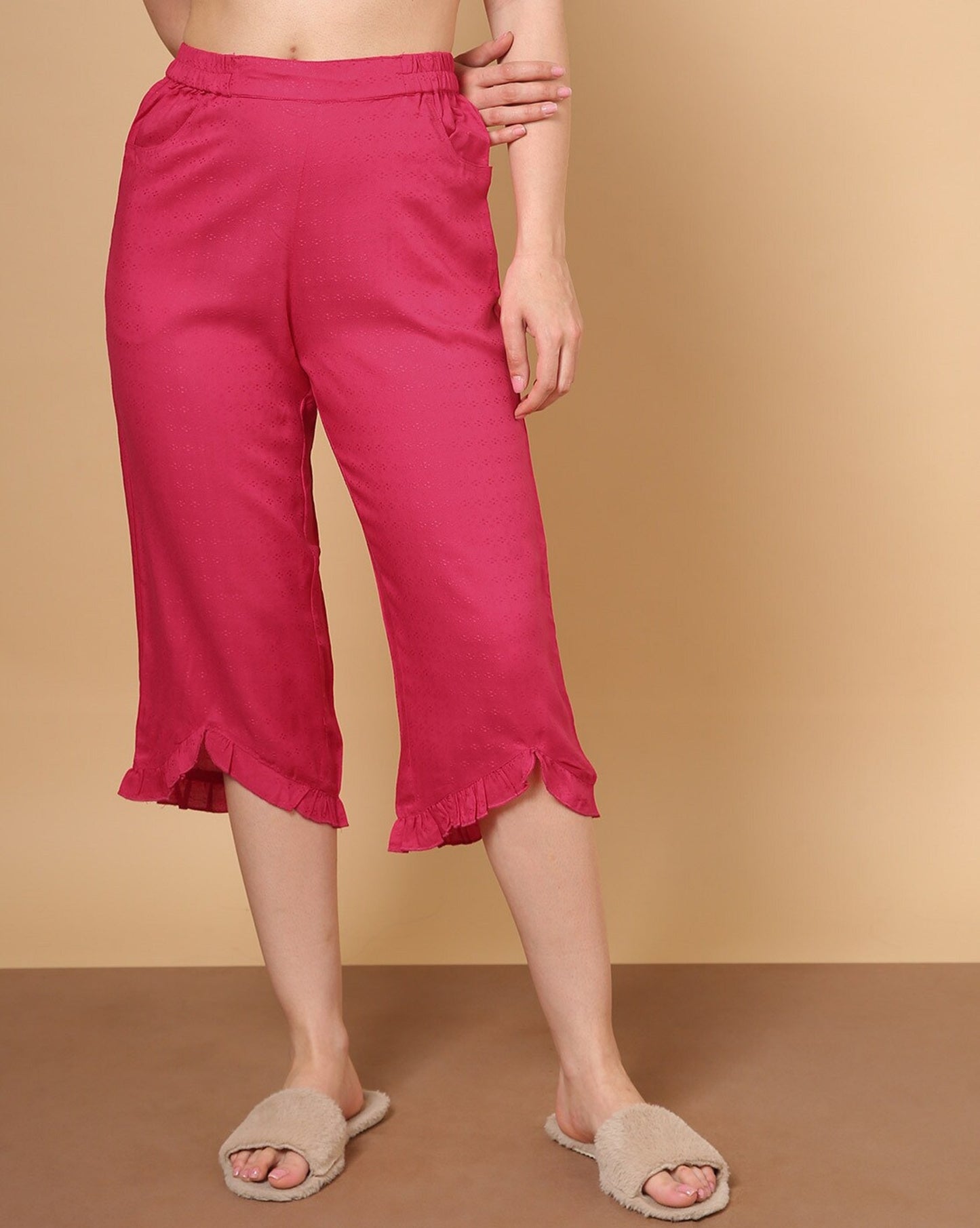 Sakura Capris with Gathered Hem