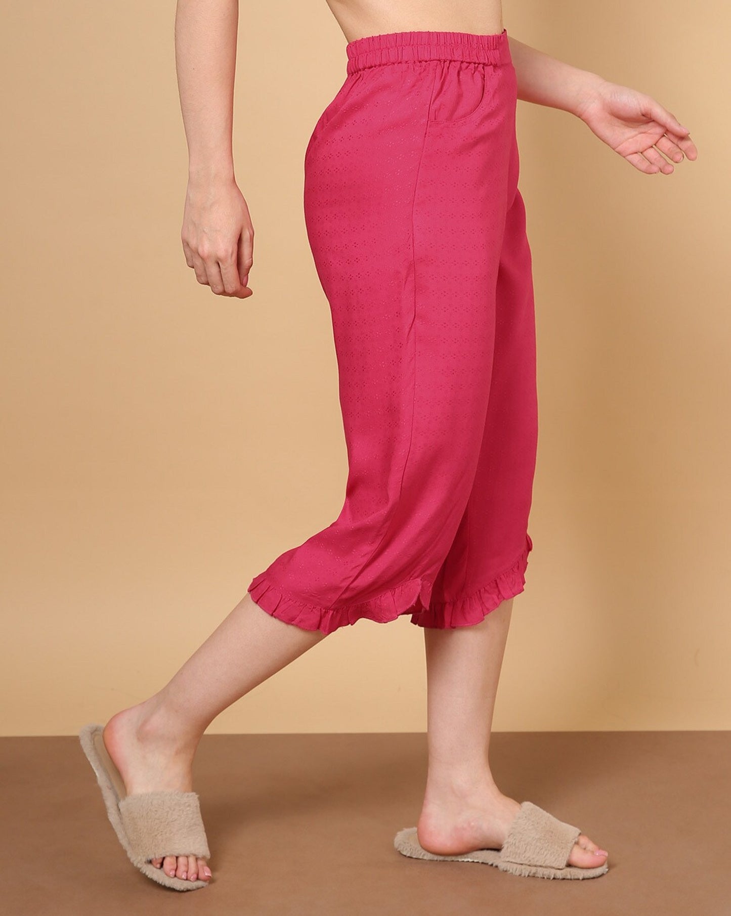 Sakura Capris with Gathered Hem