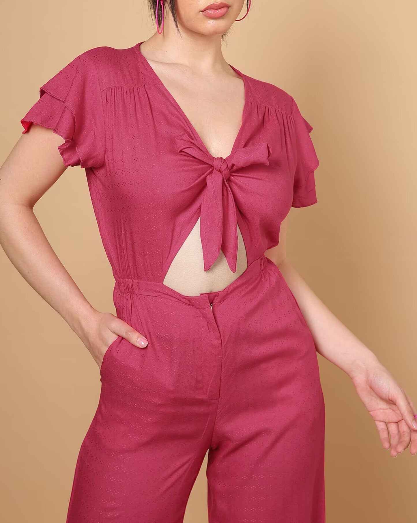 Jumpsuit with Front Tie-Up