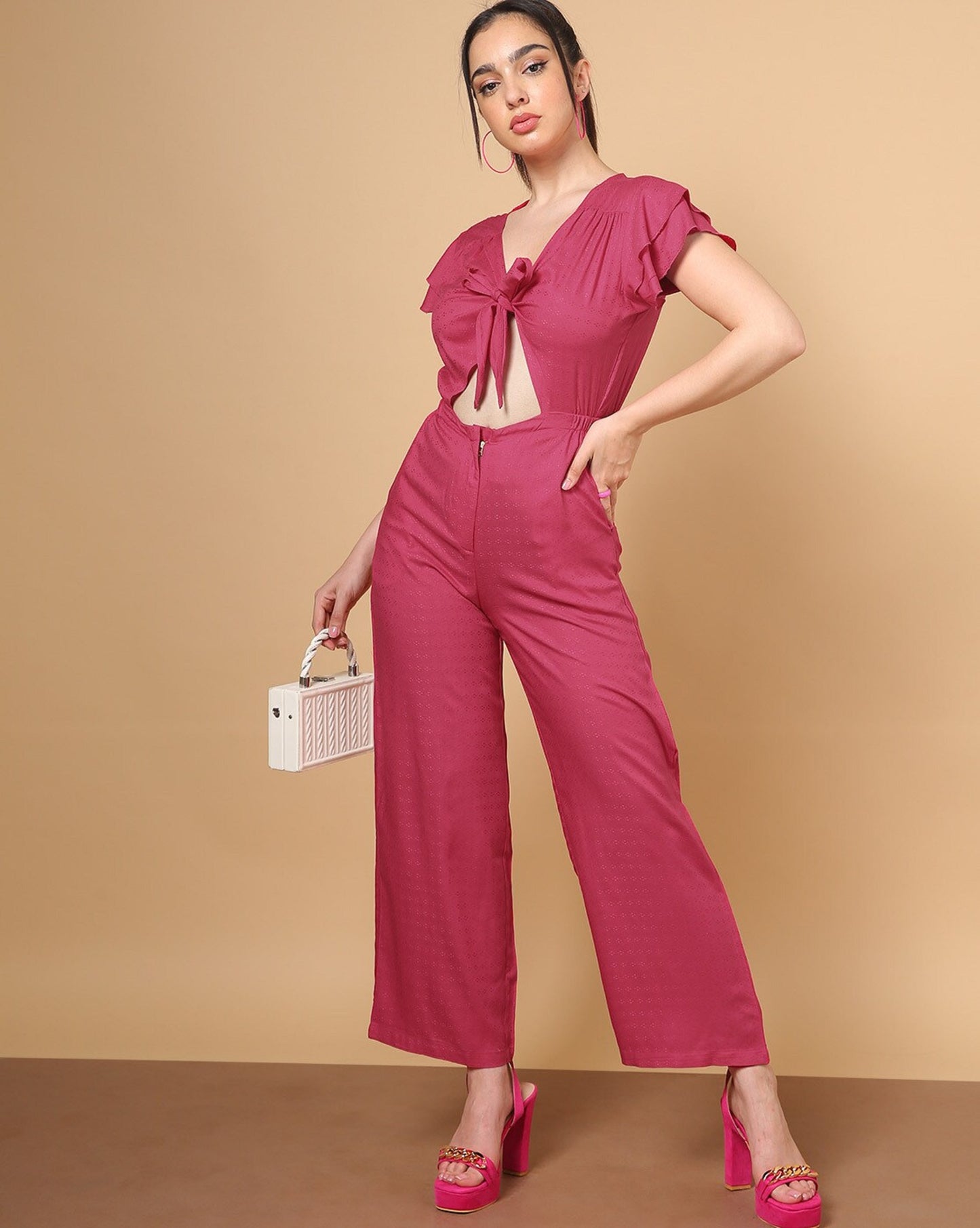 Jumpsuit with Front Tie-Up